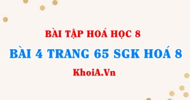 Bài 4 trang 65 SGK Hóa 8: Mol, Khối lượng mol, Thể tích mol